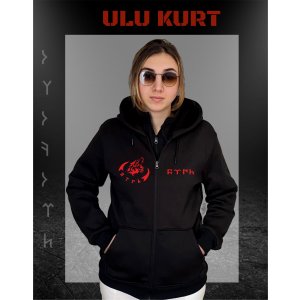 ULU  Kurt Tam Fermuarlı Hırka/Ceket 2XL