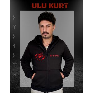 ULU  Kurt Tam Fermuarlı Hırka/Ceket 2XL